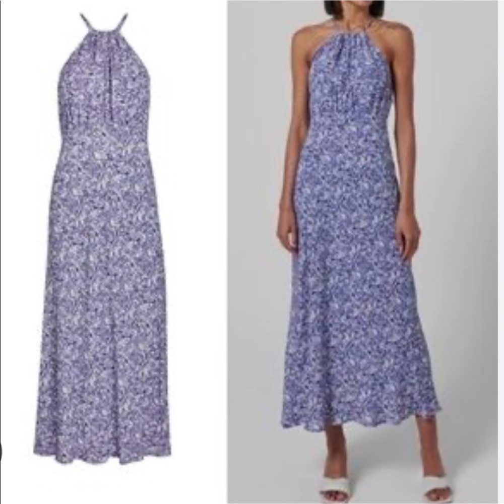 RIXO Blue Floral Maxi Dress